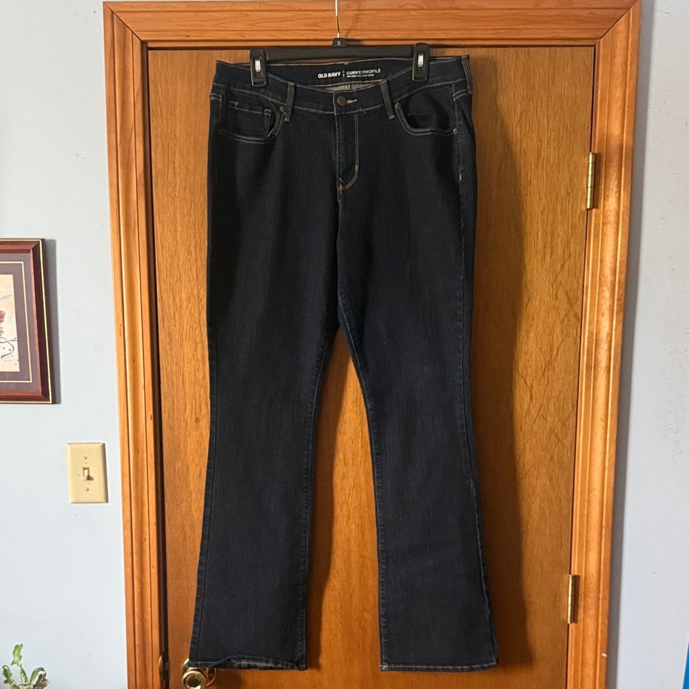 Old Navy Curvy Dark Blue Bootcut Jeans